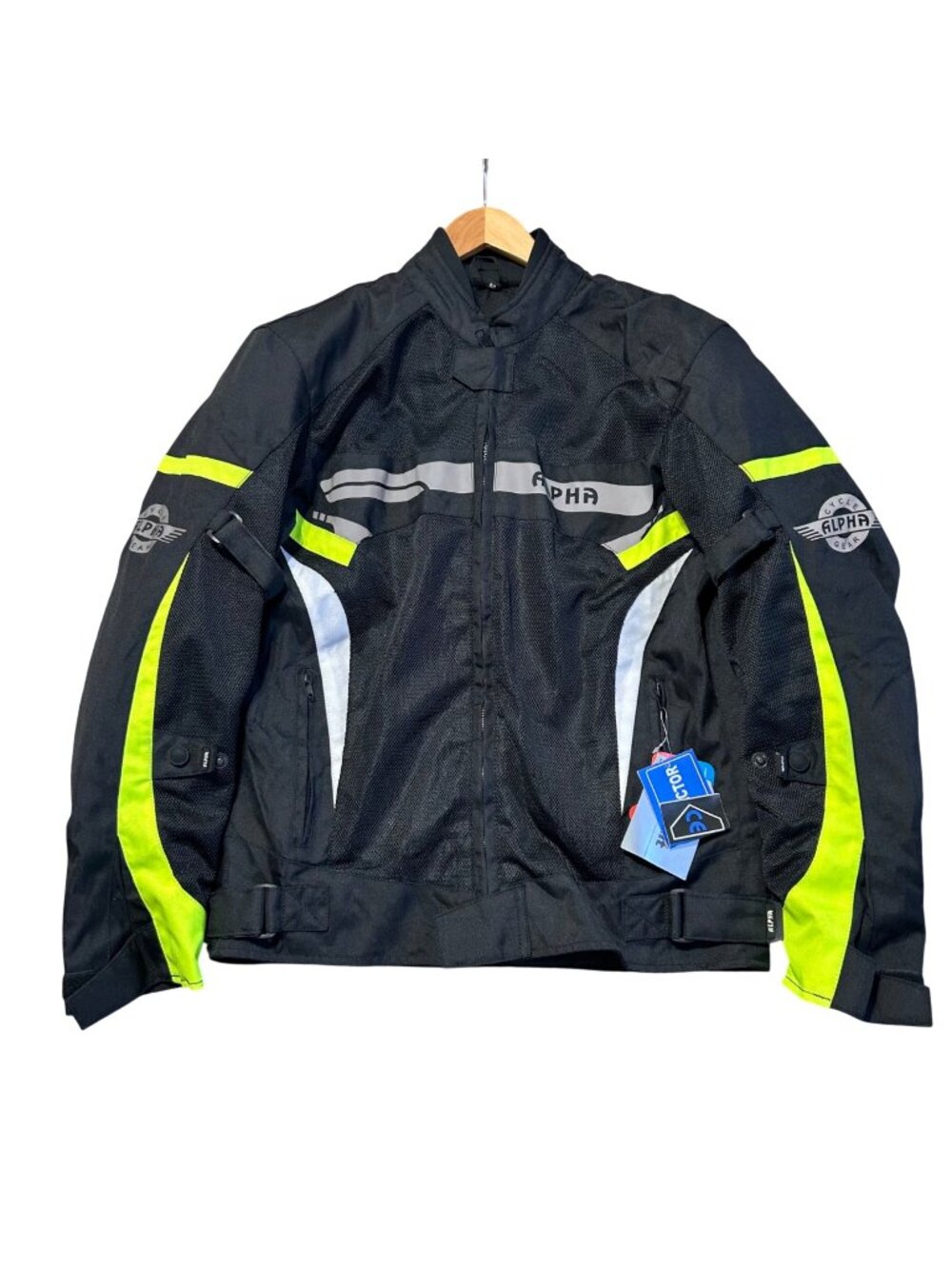 Alpha Cycle Gear Men's Sz Medium Motorcycle Jacket Reflective Armor Waterproof